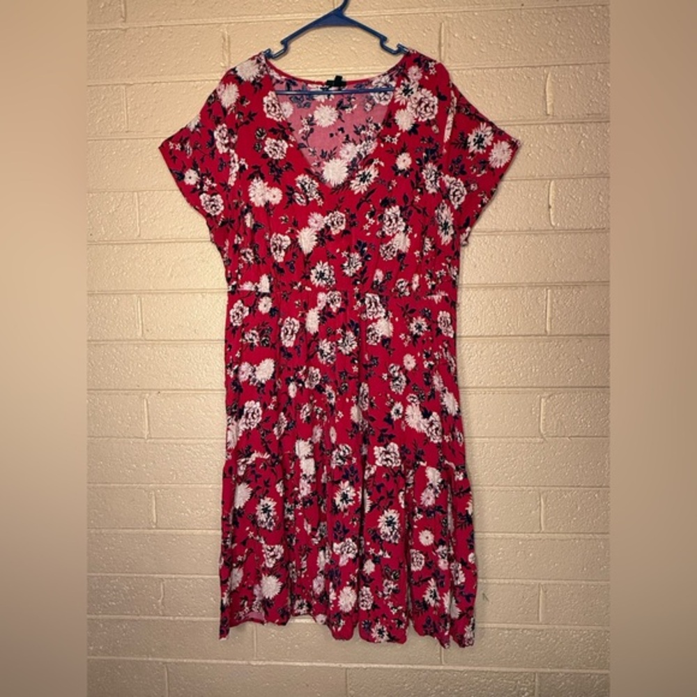 Torrid Red Floral Casual Dress